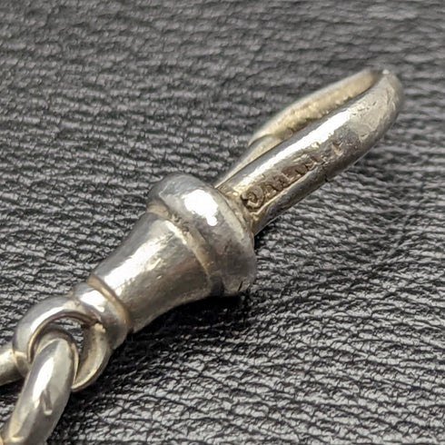 Around 1900 British Antique Pure Silver (925 Silver) Thick Albert Chain 75g Pure Silver Ingot Fob